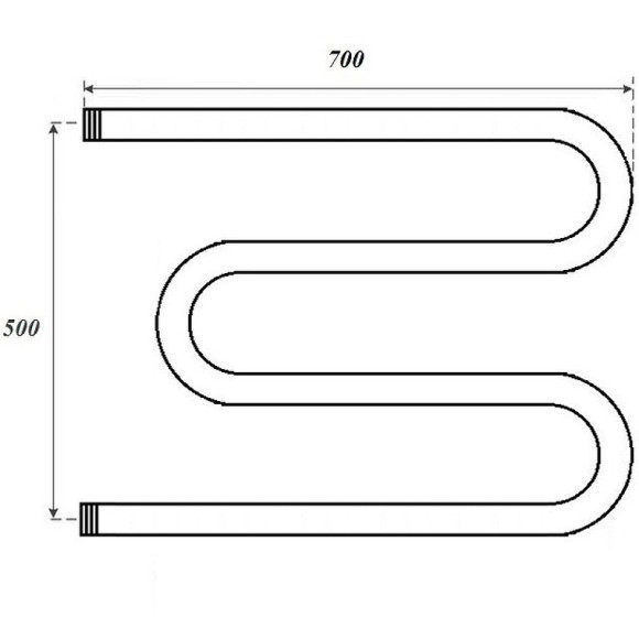Водяной полотенцесушитель Point М-образный PN37557 500x700 Хром Водяной полотенцесушитель Point М-образный PN37557 500x700 Хром