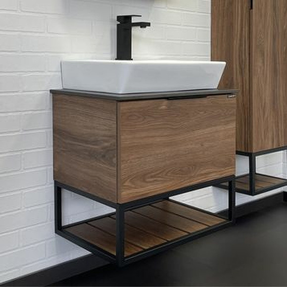 Тумба с раковиной Comforty Порто 60 00-00010677 подвесная Дуб темно-коричневый Тумба с раковиной Comforty Порто 60 00-00010677 подвесная Дуб темно-коричневый