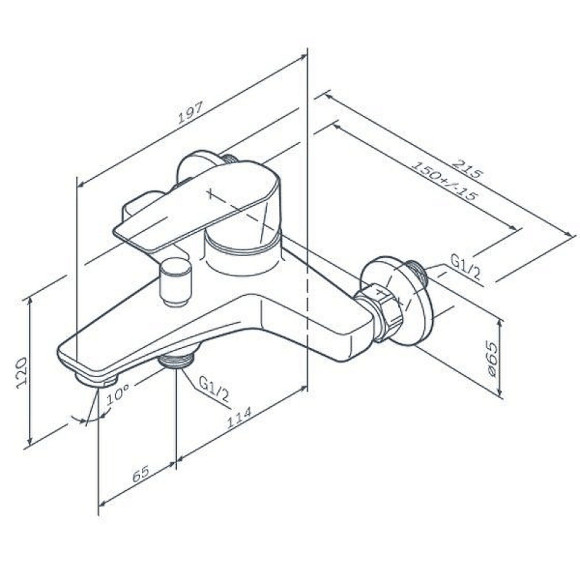 Смеситель для ванны AM.PM Gem F90A10022 Черный