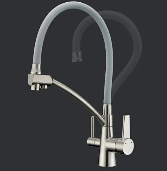 Смеситель для кухни Gappo G4398 Сатин Серый