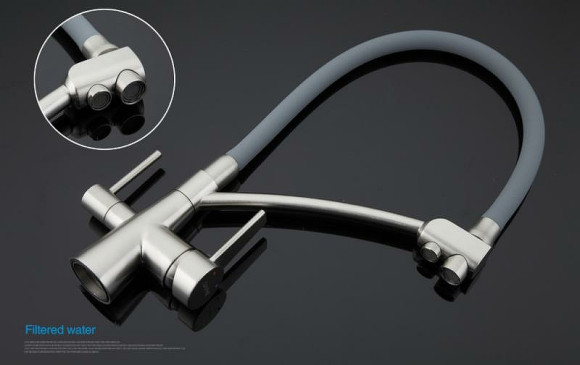 Смеситель для кухни Gappo G4398 Сатин Серый