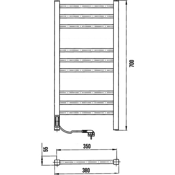 Электрический полотенцесушитель Laris Астор ЧК9 350х700 L 73207769 Белый муар Электрический полотенцесушитель Laris Астор ЧК9 350х700 L 73207769 Белый муар