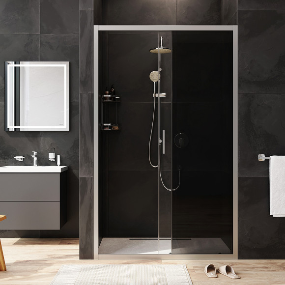 Душевая дверь AM.PM Gem 120 W90G-120-1-195MG профиль Хром матовый стекло тонированное-прозрачное Душевая дверь AM.PM Gem 120 W90G-120-1-195MG профиль Хром матовый стекло тонированное-прозрачное