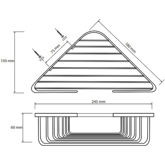 Полка корзина Bemeta Cytro 102308122 угловая Хром