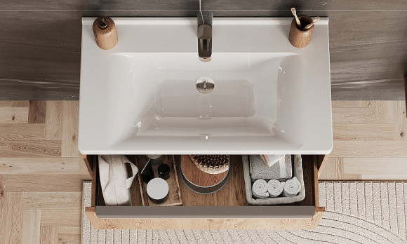 Тумба под раковину Aquaton Хоуп 80 1A287301HP6C0 подвесная Орех Тумба под раковину Aquaton Хоуп 80 1A287301HP6C0 подвесная Орех