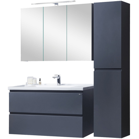 Зеркальный шкаф Orans BC-4023-1000 40231000З с подсветкой Матовый графитовый