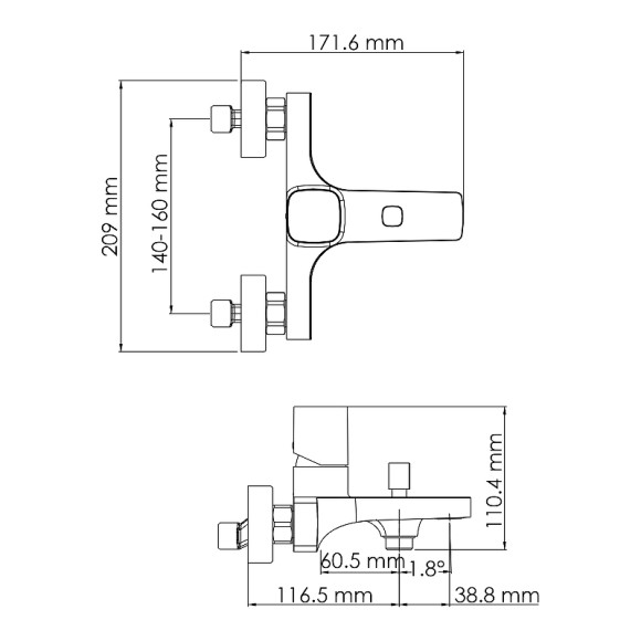 Смеситель для ванны WasserKRAFT Naab 8601 Хром Смеситель для ванны WasserKRAFT Naab 8601 Хром