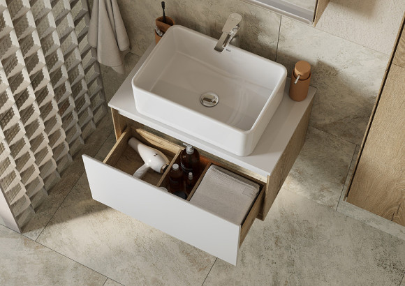 Тумба под раковину Aquaton Либерти 70 1A279801LYC70 подвесная Дуб эльвезия Белая