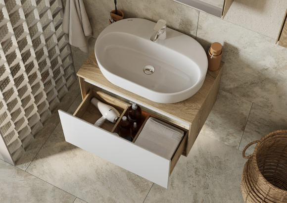 Тумба под раковину Aquaton Либерти 70 1A279801LYC70 подвесная Дуб эльвезия Белая