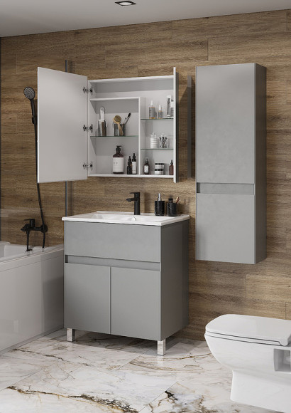 Тумба под раковину Aquaton Форест 75 1A278301FR4D0 Туманный серый