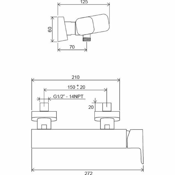 Смеситель для душа Ravak 10° Free-TD F 032.00/150 X070132 Хром Смеситель для душа Ravak 10° Free-TD F 032.00/150 X070132 Хром