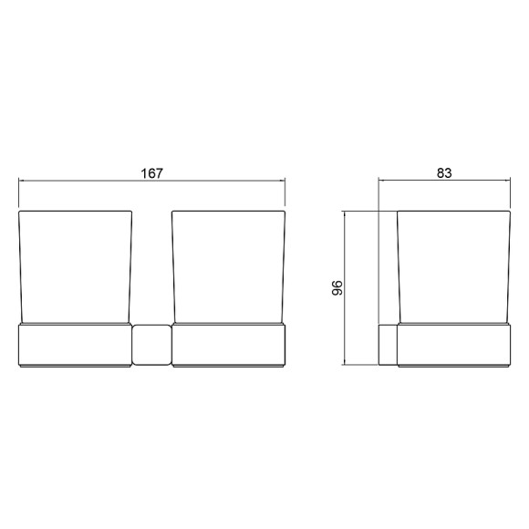 Стакан для зубных щеток Timo Selene 14034/03 двойной Черный матовый