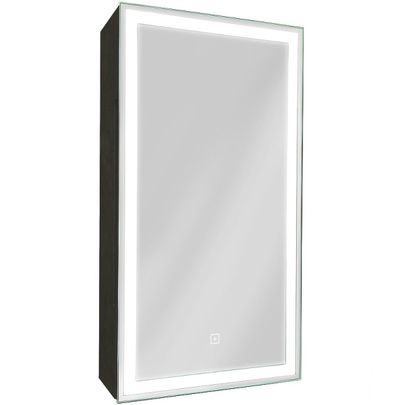 Зеркальный шкаф Континент Mirror Box black Led 35 R МВК054 с подсветкой Черный
