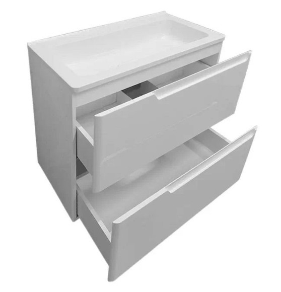 Тумба с раковиной Эстет Kare Luxe 60 ФР-00007074 подвесная Белая