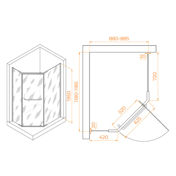 Душевой уголок RGW Passage PA-091 120x90 35089192-11 профиль Хром стекло прозрачное Душевой уголок RGW Passage PA-091 120x90 35089192-11 профиль Хром стекло прозрачное
