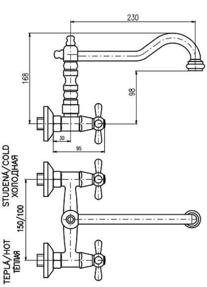 Смеситель для раковины Rav Slezak Morava retro MK102.5/28 Хром Смеситель для раковины Rav Slezak Morava retro MK102.5/28 Хром
