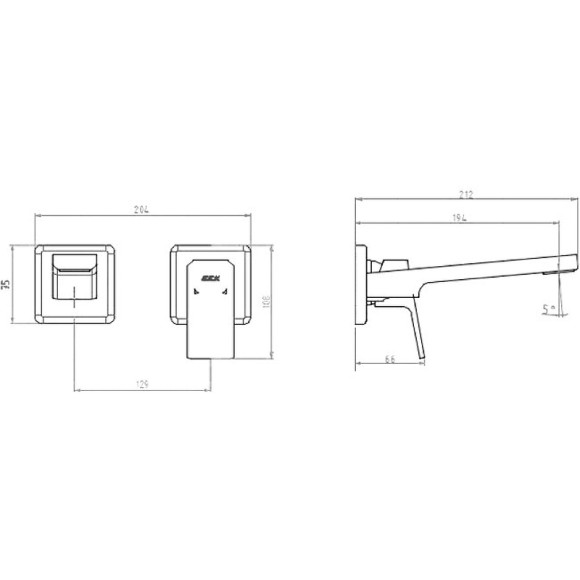 Смеситель для раковины E.C.A. Tiera 102167605EX-KK Хром