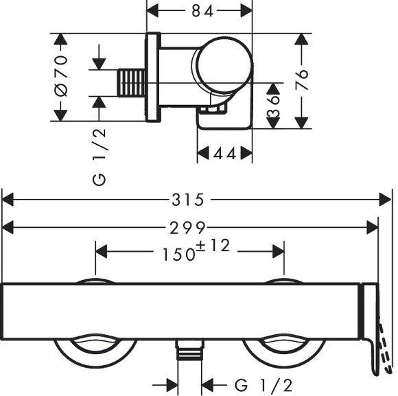 Смеситель для душа Hansgrohe Vivenis 75620670 Черный матовый