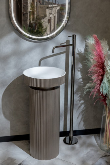 Смеситель для раковины Boheme Uno 107-SGM Оружейная сталь глянцевая