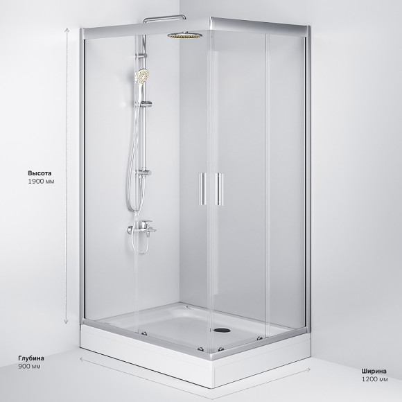 Душевой уголок AM.PM Gem 120x90 W90G-404-120290-MT профиль Хром матовый стекло прозрачное Душевой уголок AM.PM Gem 120x90 W90G-404-120290-MT профиль Хром матовый стекло прозрачное