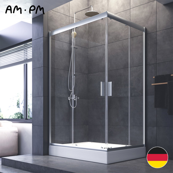 Душевой уголок AM.PM Gem 120x90 W90G-404-120290-MT профиль Хром матовый стекло прозрачное Душевой уголок AM.PM Gem 120x90 W90G-404-120290-MT профиль Хром матовый стекло прозрачное