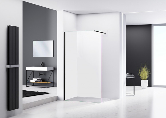 Душевая перегородка Abber AG61100B 100x200 профиль Черный стекло прозрачное Душевая перегородка Abber AG61100B 100x200 профиль Черный стекло прозрачное