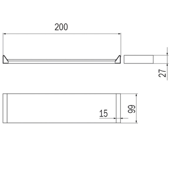 Модуль полки Inda Indissima Barra A8809NNS Брашированная нержавеющая сталь