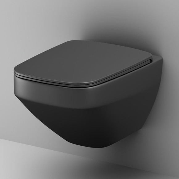 Унитаз AM.PM Inspire V2.0 C50A1700MBSC подвесной Черный матовый с сиденьем микролифт Унитаз AM.PM Inspire V2.0 C50A1700MBSC подвесной Черный матовый с сиденьем микролифт