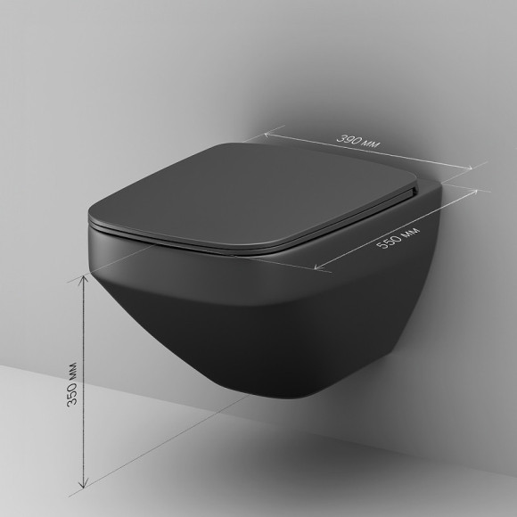 Унитаз AM.PM Inspire V2.0 C50A1700MBSC подвесной Черный матовый с сиденьем микролифт Унитаз AM.PM Inspire V2.0 C50A1700MBSC подвесной Черный матовый с сиденьем микролифт