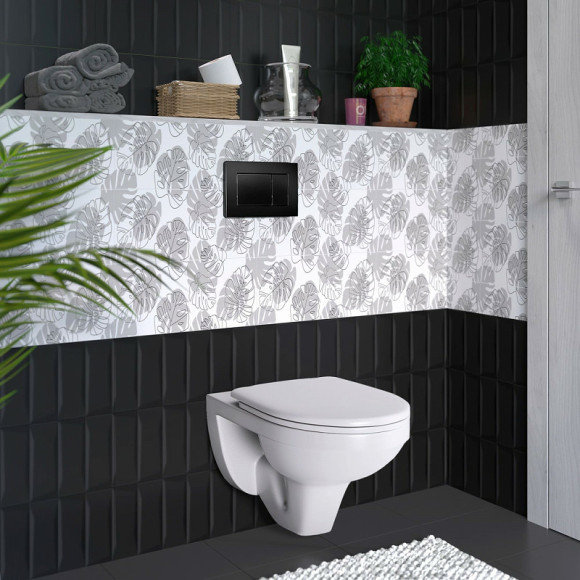 Комплект унитаза Ceramicanova Play CN3001 с инсталляцией Berges Atom 410 040332 с сиденьем Микролифт и Черной матовой клавишей смыва Комплект унитаза Ceramicanova Play CN3001 с инсталляцией Berges Atom 410 040332 с сиденьем Микролифт и Черной матовой клавишей смыва