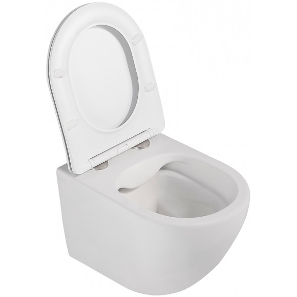 Унитаз Abber Bequem AC1100MW подвесной Белый матовый с сиденьем Микролифт Унитаз Abber Bequem AC1100MW подвесной Белый матовый с сиденьем Микролифт