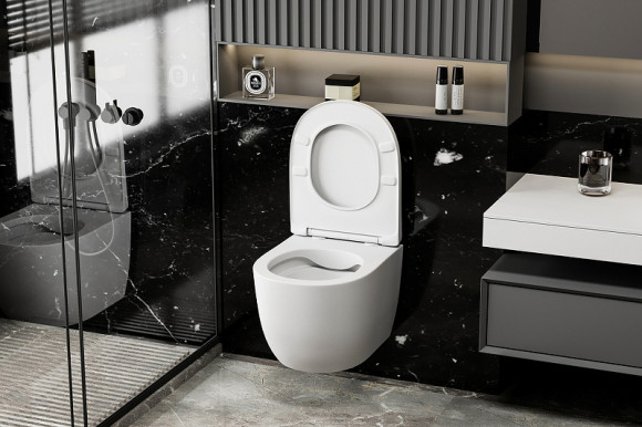 Унитаз Abber Bequem AC1100MW подвесной Белый матовый с сиденьем Микролифт Унитаз Abber Bequem AC1100MW подвесной Белый матовый с сиденьем Микролифт