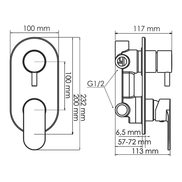 Душевая система WasserKRAFT Elbe A177471 Черная матовая