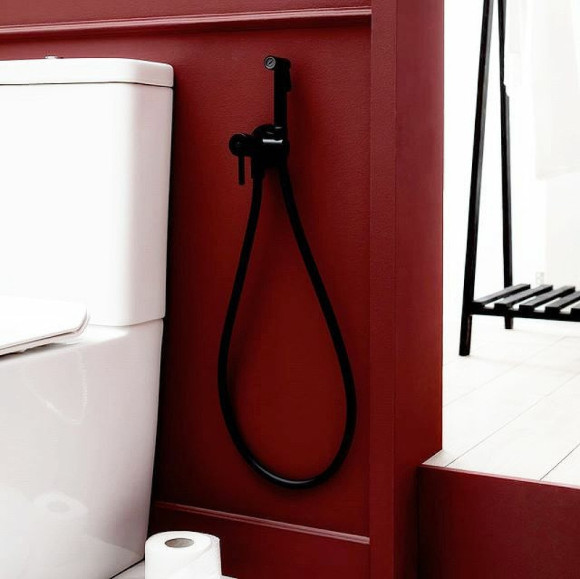 Гигиенический душ со смесителем Paffoni Tweet Round ZDUP110NO Черный матовый