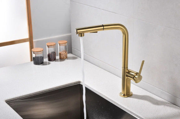 Смеситель для кухни Paulmark Neo Ne214419-BG Брашированное золото