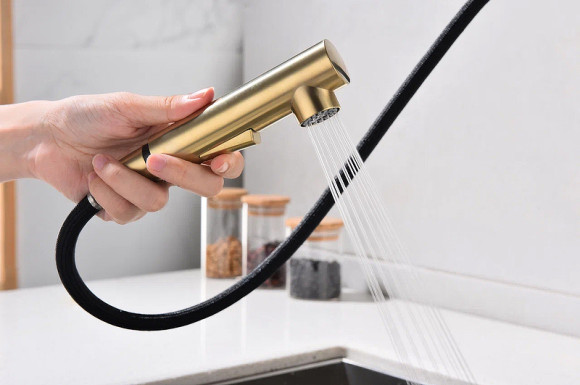 Смеситель для кухни Paulmark Neo Ne214419-BG Брашированное золото