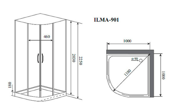 Душевая кабина Timo Premium 100x100 ILMA901 без гидромассажа Душевая кабина Timo Premium 100x100 ILMA901 без гидромассажа