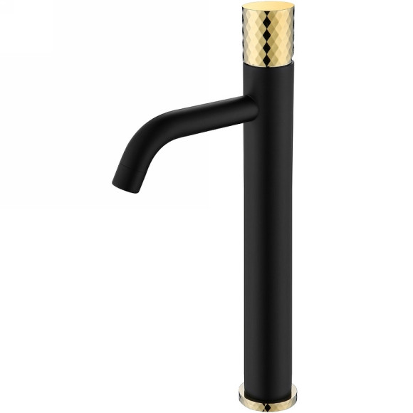 Смеситель для раковины Boheme Stick 122-BG Черный Золото