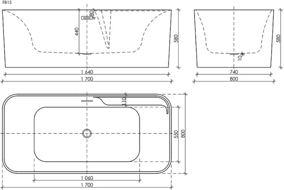 Акриловая ванна Sancos Sigma 170x80 FB15 без гидромассажа