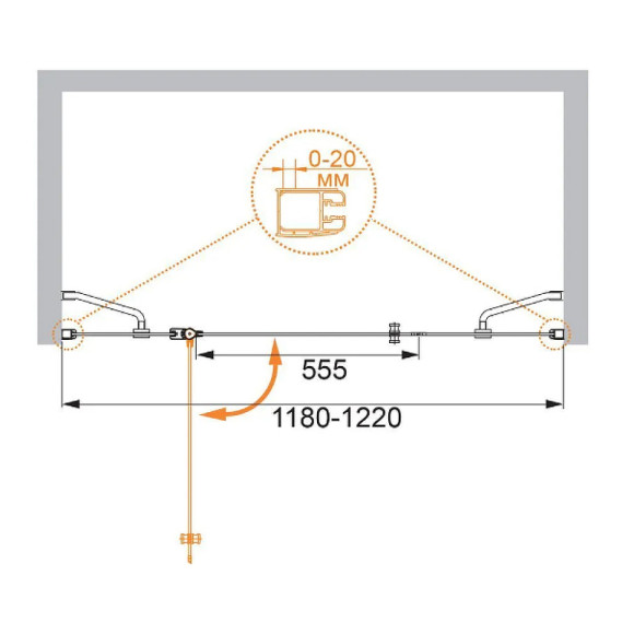 Душевая дверь Cezares Elena 120 L ELENA-W-B-13-30+60/30-P-Cr-L профиль Хром стекло текстурное Душевая дверь Cezares Elena 120 L ELENA-W-B-13-30+60/30-P-Cr-L профиль Хром стекло текстурное