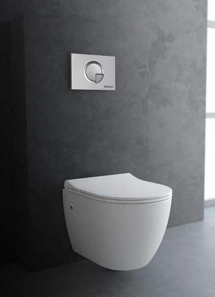 Комплект унитаза с инсталляцией Berges Okus 043280 с сиденьем Микролифт и Черной матовой клавишей смыва