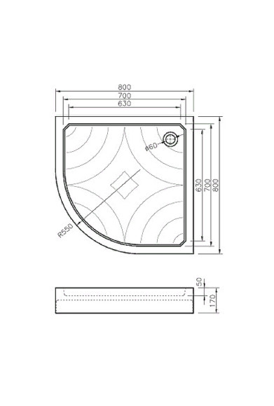 Акриловый поддон для душа Koller Pool Grace 80X80 GRACE80R Белый