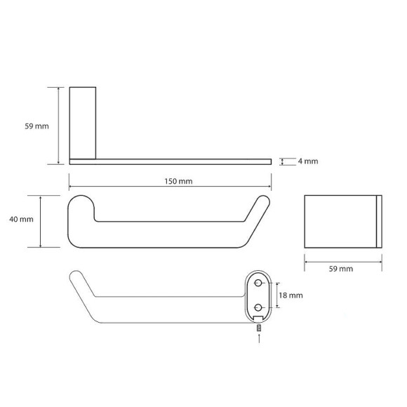 Держатель туалетной бумаги Bemeta Organic Black 167112020 Черный матовый