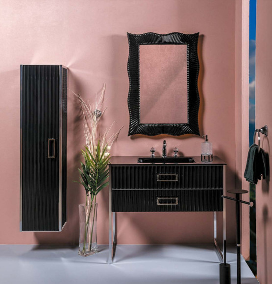 Шкаф пенал Boheme Armadi Art Monaco 35 868-BCR подвесной Черный глянец Хром Шкаф пенал Boheme Armadi Art Monaco 35 868-BCR подвесной Черный глянец Хром