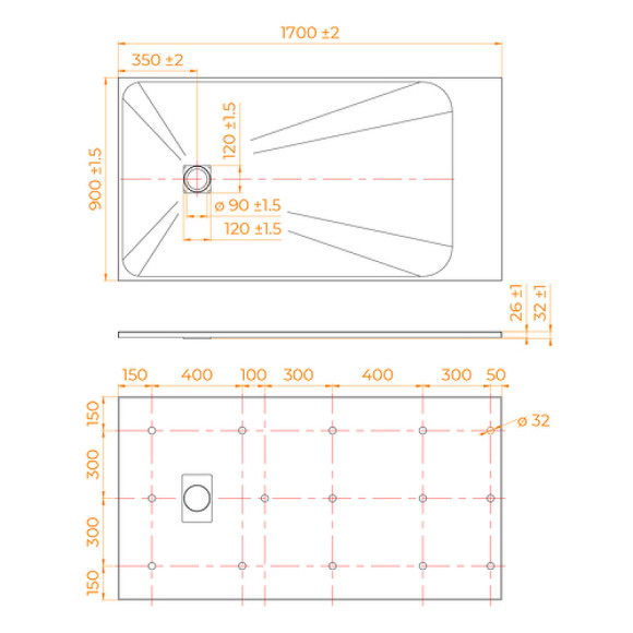 Душевой поддон из стеклопластика RGW TSS-W 170x90 553502917-01 Белый Душевой поддон из стеклопластика RGW TSS-W 170x90 553502917-01 Белый