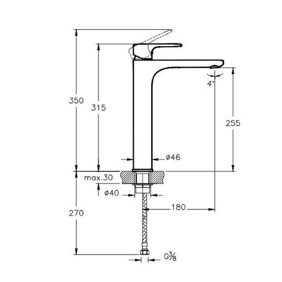 Смеситель для раковины Vitra Root Round A4270736EXP Черный матовый