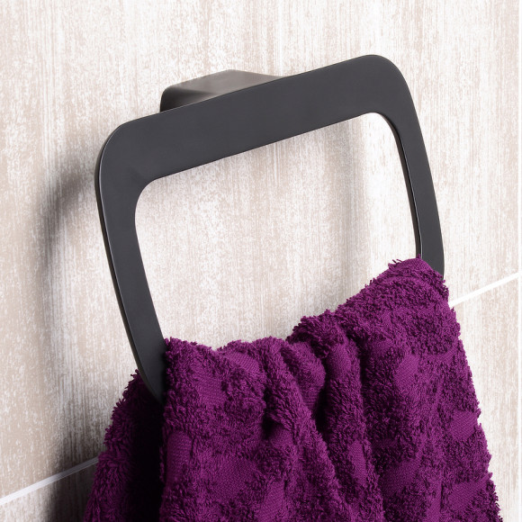 Кольцо для полотенец WasserKRAFT Elbе K-7260 Черное матовое Кольцо для полотенец WasserKRAFT Elbе K-7260 Черное матовое