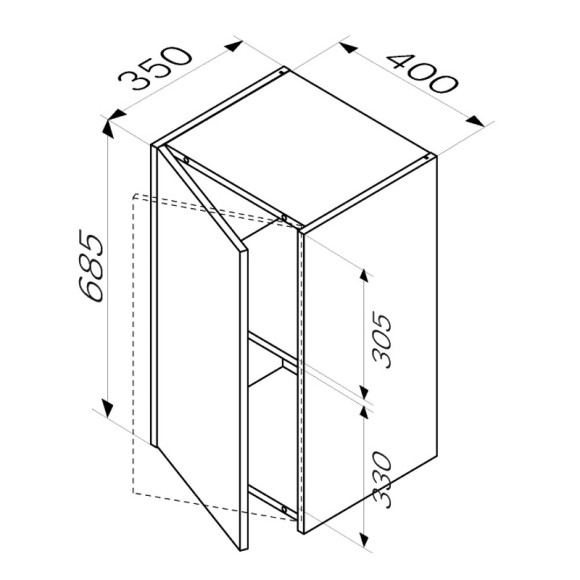 Подвесной шкаф AM.PM Func 40 M8FCH0402OF Дуб крафт