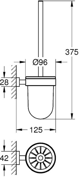 Ершик для унитаза Grohe Essentials Cube 40513001 Хром Ершик для унитаза Grohe Essentials Cube 40513001 Хром
