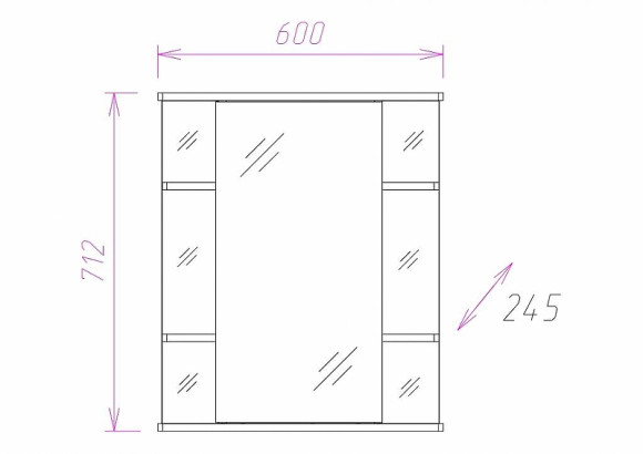 Зеркальный шкаф Onika Глория 60.01 L 206007 с подсветкой Белый Зеркальный шкаф Onika Глория 60.01 L 206007 с подсветкой Белый